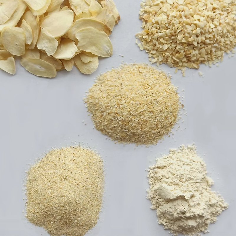 Bulk dehydrated garlic flakes, granules and powder food grade industrial ingredient
